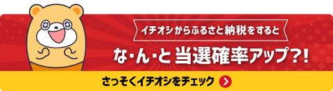 イチオシからふるさと納税をすると当選確率アップ？！さっそくイチオシをチェック