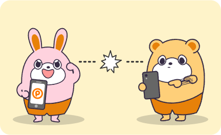 うさぽとくまぽが戦っている